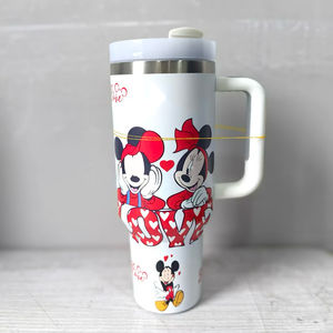 Cartone animato 40oz Stan inverno tazze d'acqua regalo di san valentino in acciaio inossidabile tazza di paglia con manico da viaggio auto tazza da caffè isolata - Product Image 3