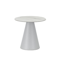 Nouvelle table haute d'extérieur au design nordique, table basse ronde blanche pour l'extérieur