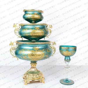 Wholesale Uzbek Kazak Muslim Skidki Bagima Decoration Home Fruit Plate Idishlar Chinni Posuda Porcelain Bohemia Fruit Plate