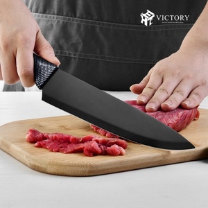 Black Kitchen <b>Knife</b> Set Stainless Steel Kitchen <b>Bread</b> Chef <b>Knives</b> Set With Plastic Block - Product Image 5