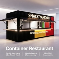 Mini restaurant de restauration rapide en conteneur maritime avec cuisine, kiosque mobile pour événements, marché et street food