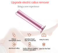 Ponceuse électrique sans fil pour pieds, 60 disques de ponçage, 1500 mAh, rechargeable par USB, en alliage d'aluminium, lavable, pour talons