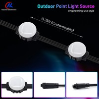 Sumber Cahaya Titik Pixel LED RGB 12V IP67 Tahan Air Digital Node untuk Pencahayaan Lanskap Dinding Eksterior, Jembatan, dan Sungai