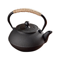 Théière en fonte de style japonais faite à la main, bouilloire rétro non revêtue pour la cuisson du thé et de l'eau sur le réchaud