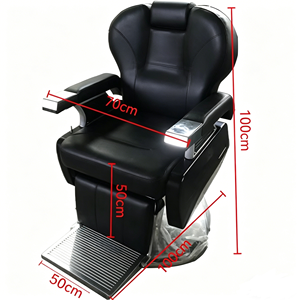 WOODENJOY Silla de Estilista Económica Reclinable de Cuero Negro Hidráulica con Reposacabezas Cómodo para Peluquería y Salón de Belleza - Product Image 4