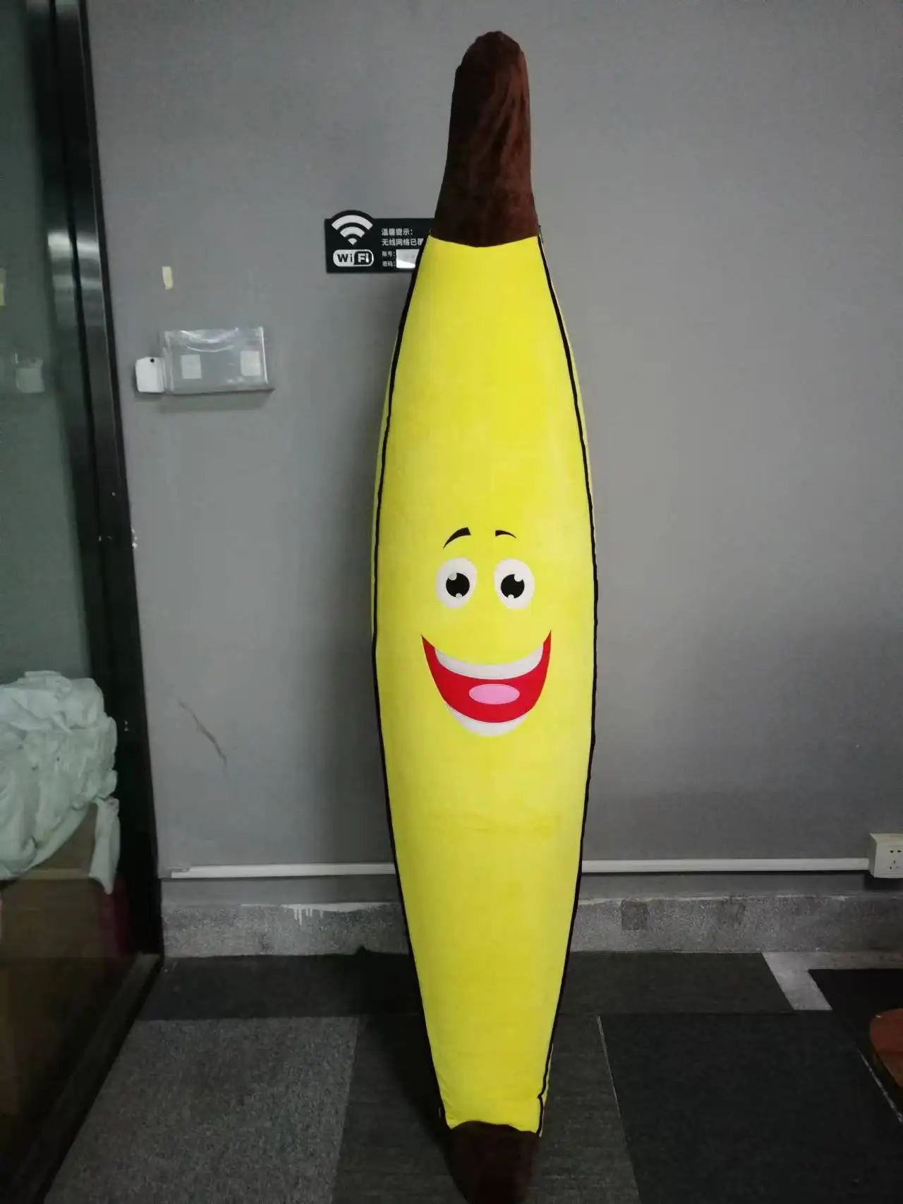 Giant banana inflatable plush toy customized available 180cm inflatable banana plush toy in bulk