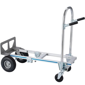 รถเข็นเหล็กพับได้สี่ล้อ ชุบกัลวาไนซ์แบบจุ่มร้อน สำหรับงานอุตสาหกรรม สีเงิน - Product Image 4