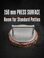 Presse à hamburgers robuste en acier inoxydable 304, 3,13 lb, antiadhésive, écologique, pour grillades au gaz, facile à nettoyer, compatible lave-vaisselle, barbecue