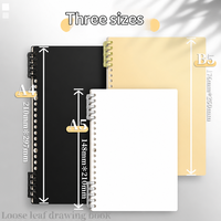 Carnet de croquis personnalisé avec logo, carnet de notes, journal, carnet à spirales en PP, 60 feuilles, 80g, A4, A5, B5, pour enfants, cadeau