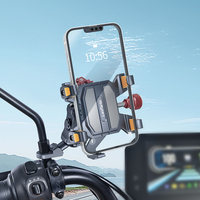 Support de téléphone portable anti-choc pour moto Support de téléphone portable pour vélo Angle de rotation à 360 degrés-Double verrouillage de sécurité réglable