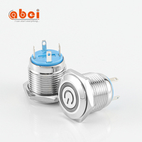 Dermabei — micro interrupteur avec lampe led, bouton-poussoir, 16mm, étanche, bouton-poussoir, pour porte d'ordinateur