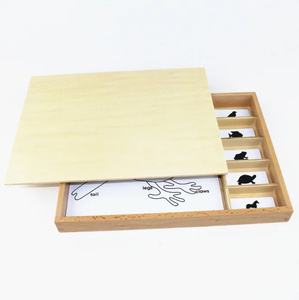 Montessori การเรียนการสอน<span class=keywords><strong>ภาษา</strong></span>ของเด็กอนุบาล Montessori ของเล่นไม้ Montessori แผ่นสัตว์จิ๊กซอว์สามส่วน - Product Image 2