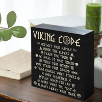 Décoration en bois inspirante Viking Code - Art Viking Code de style nordique