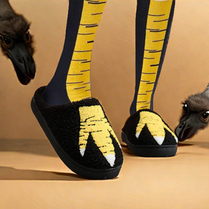 Ensemble de 2 paires de chaussons amusants et originaux <span class=keywords><strong>en</strong></span> forme de pattes de poulet pour la maison - Product Image 2