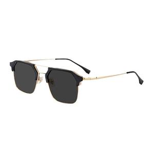 Lunettes de soleil à double pont pour hommes, monture en métal, verres en acrylique, protection UV, monture complète 801 - Product Image 1