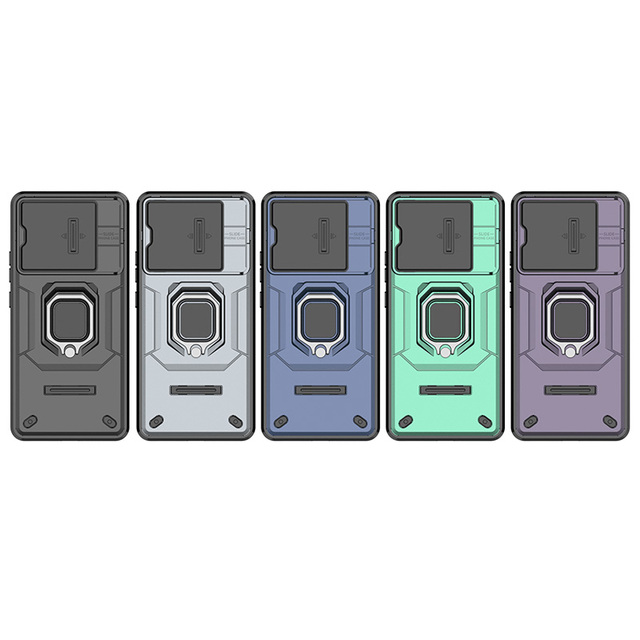 Low Price Heavy Duty Shockproof Magnetic Ring Stand Phone Case With Movable Camera Protector for IQOO Z9 Z10 Turbo VIVO V30E V50