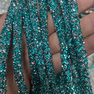 High Quality Round Shape Rhinestone Cord Rope Trimming for Clothing Rhinestone Tube Rhinestone Round <strong>Strip</strong> for Shoes - Product Image 5