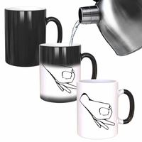 Tasse à sublimation magique 11oz à changement de couleur, en céramique, transfert thermique, sans danger pour les aliments, logo personnalisé, poignée moderne et simple, Fête du Printemps