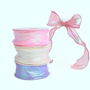 (10 หลา/แพ็ค) ริบบิ้นออร์แกนซ่าสองด้าน ขนาด 4 ซม. ลายหางปลาหลากสี สำหรับเครื่องประดับผมโลลิต้า โคมไฟ และของตกแต่งบ้าน - Product Image 6