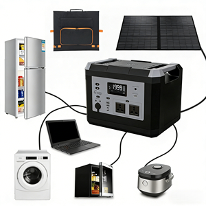 Générateur solaire portable SOUOP 2000W, 1024Wh LiFePO4, MPPT, onde sinusoïdale pure, lampe torche, compatible voiture, extérieur - Product Image 1