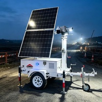 Caméra de surveillance sur remorque à énergie solaire avec panneaux solaires 2*450W pour la surveillance des expositions d'art