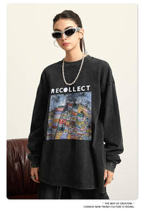 <span class=keywords><strong>Abbigliamento</strong></span> Vintage da Uomo Primavera Autunno 2025 Oversize <span class=keywords><strong>Giovanile</strong></span> di Alta Qualità Lavato Manica Lunga Puro Cotone 260G - Product Image 2