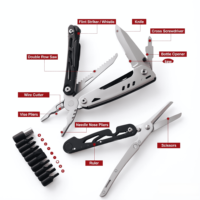 Pince de survie pliable 12-en-1, poignée en alliage d'aluminium léger, multi-usage avec allume-feu et lame de coupe, outils EDC