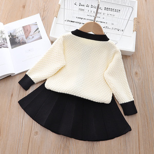 <span class=keywords><strong>Cardigan</strong></span> en tricot fait main pour bébé avec broderie florale personnalisée, ensemble pull pour fille - Product Image 3
