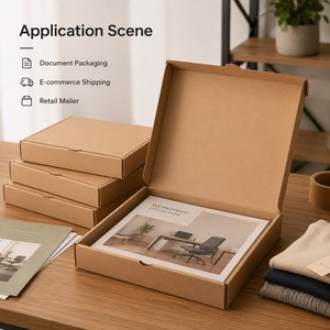 Boîte d'expédition en papier rigide écologique personnalisée en kraft avec laminage brillant et gaufrage pour l'emballage de cadeaux, de cosmétiques et de bijoux - Product Image 2