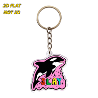 Porte-clés en acrylique Slay Killer Whale, imprimé UV, design audacieux et coloré pour les amateurs de l'océan et les adolescents branchés