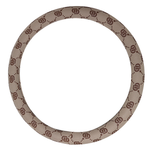 Çevre Dostu PVC Deri Direksiyon Simidi Kılıfı Gri 1.1mm Kahverengi D Harfli Monogram Dokuma Desenli Araba İç Aksesuarı - Product Image 1