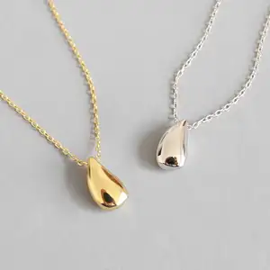 Wholesale custom water drop pendant jewelry women sterling silver 925 necklace
