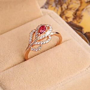 Bague en forme de plume de phénix pour femmes, bijoux élégants et luxueux à la mode - Product Image 3