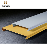 Plafonds en aluminium de haute qualité, en forme de C, en métal, dalles de plafond en aluminium, plafonds linéaires en bois, baffles en aluminium