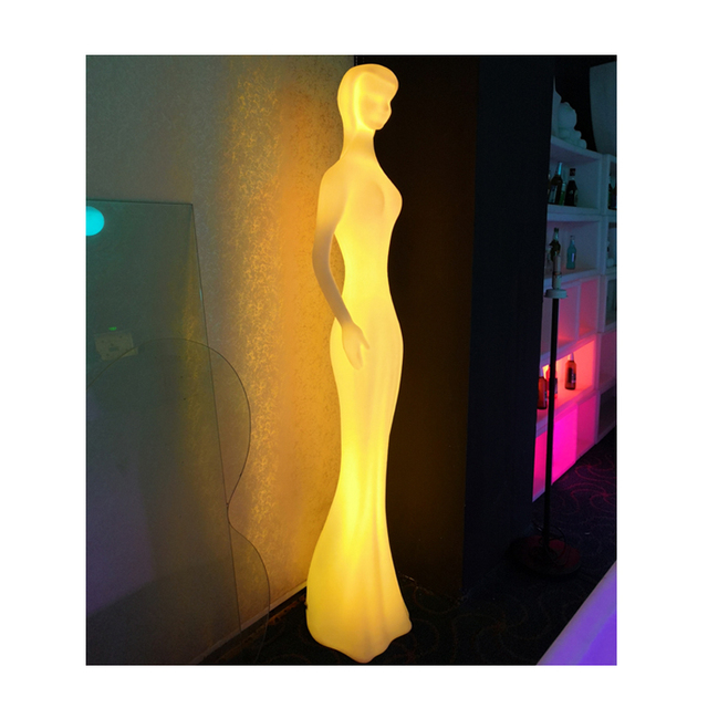 Modern Woman LED Model Standing Statue Floor Lamps for Home Lighting LED Light Plastic Body Lamp