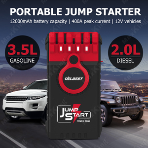 <strong>12V</strong> 12000mAh Lithium <strong>Battery</strong> <strong>Booster</strong> Pack 400A Peak 1000+ Recharge Cycles Compact Design Motorcycle Jump Starter - Product Image 5