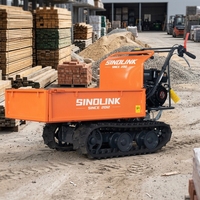 SINOLINK Mini-dumper à chenilles à essence de 175 kg, robuste et motorisé |   Brouette à chenilles facile à utiliser, garantie 1 an