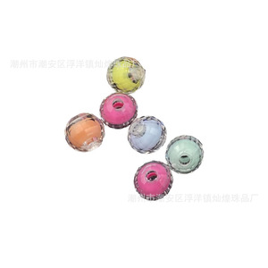 Perles acryliques transparentes colorées à l'intérieur, rondes, multi-facettes, pour la fabrication de bijoux, accessoires de bricolage, couleurs mélangées, 8mm - Product Image 5