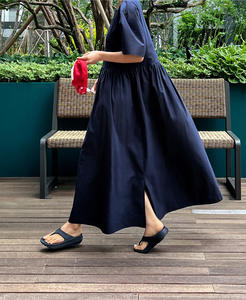 Robe d'été ample grande taille Jupe de poupée série Sen Col en <span class=keywords><strong>V</strong></span> Tempérament amincissant Robe longueur genou - Product Image 6