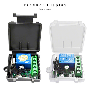 Interrupteur télécommandé sans fil 433 MHz avec code d'apprentissage, récepteur relais 1 canal DC12V 10A <span class=keywords><strong>pour</strong></span> moteur de portail de garage, éclairage marche/arrêt, émetteur - Product Image 4