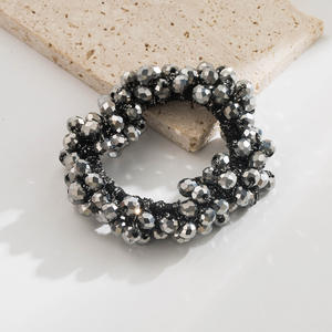 Serre-tête coréen en perles de cristal, design géométrique rétro avec perles colorées, cordon pour cheveux - Product Image 4