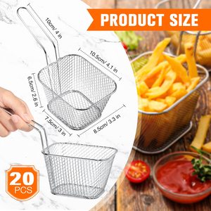 Nuevos Accesorios de Cocina <span class=keywords><strong>Cesta</strong></span> Rectangular <span class=keywords><strong>para</strong></span> <span class=keywords><strong>Papas</strong></span> Fritas de Acero Inoxidable Color Plata <span class=keywords><strong>para</strong></span> Freír - Product Image 2