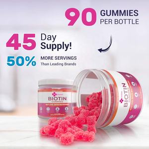Productos más vendidos gomitas de biotina crecimiento del cabello gomitas dulces vitaminas y suplementos Oso de goma para la salud de la piel de las uñas - Product Image 5