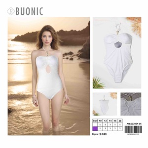 Costume da bagno intero da donna Buonic bianco senza spalline con cut-out, taglia 40 42 44 46 48 - Product Image 1