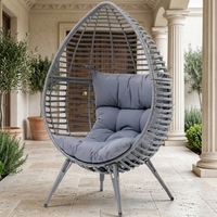 Fauteuil suspendu rond en osier avec pieds, pour intérieur et extérieur, balançoire moderne en rotin pour jardin et patio, hamac en acier
