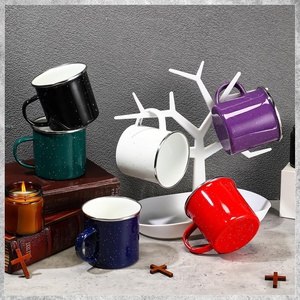 Mug en émail multicolore 12oz 360ml, vierge pour sublimation, mug de camping personnalisable pour cadeaux personnalisés et vente en gros - Product Image 4