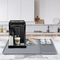 Tapis de séchage de vaisselle amovible en silicone pour machine à café, pour comptoir de cuisine, support à vaisselle pour cafetière
