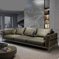 Italienisches minimalist isches Chesterfield Modular Sofa Modernes europäisches Wohnzimmer Edelstahl rahmens ofa Luxus möbel