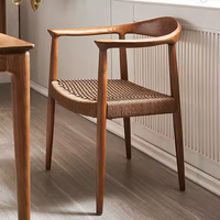 Chaises de salle à manger de luxe JP, chaises en bois massif avec cordon tissé pour une décoration élégante de la salle à manger