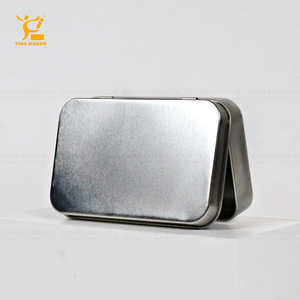 Tinsmaker Wholesale Custom Logo Silver Rectangular Mint Hinged Small <strong>Tin</strong> Boxes for Candy Packaging <strong>Metal</strong> <strong>Cigarette</strong> Gift Box - Product Image 2